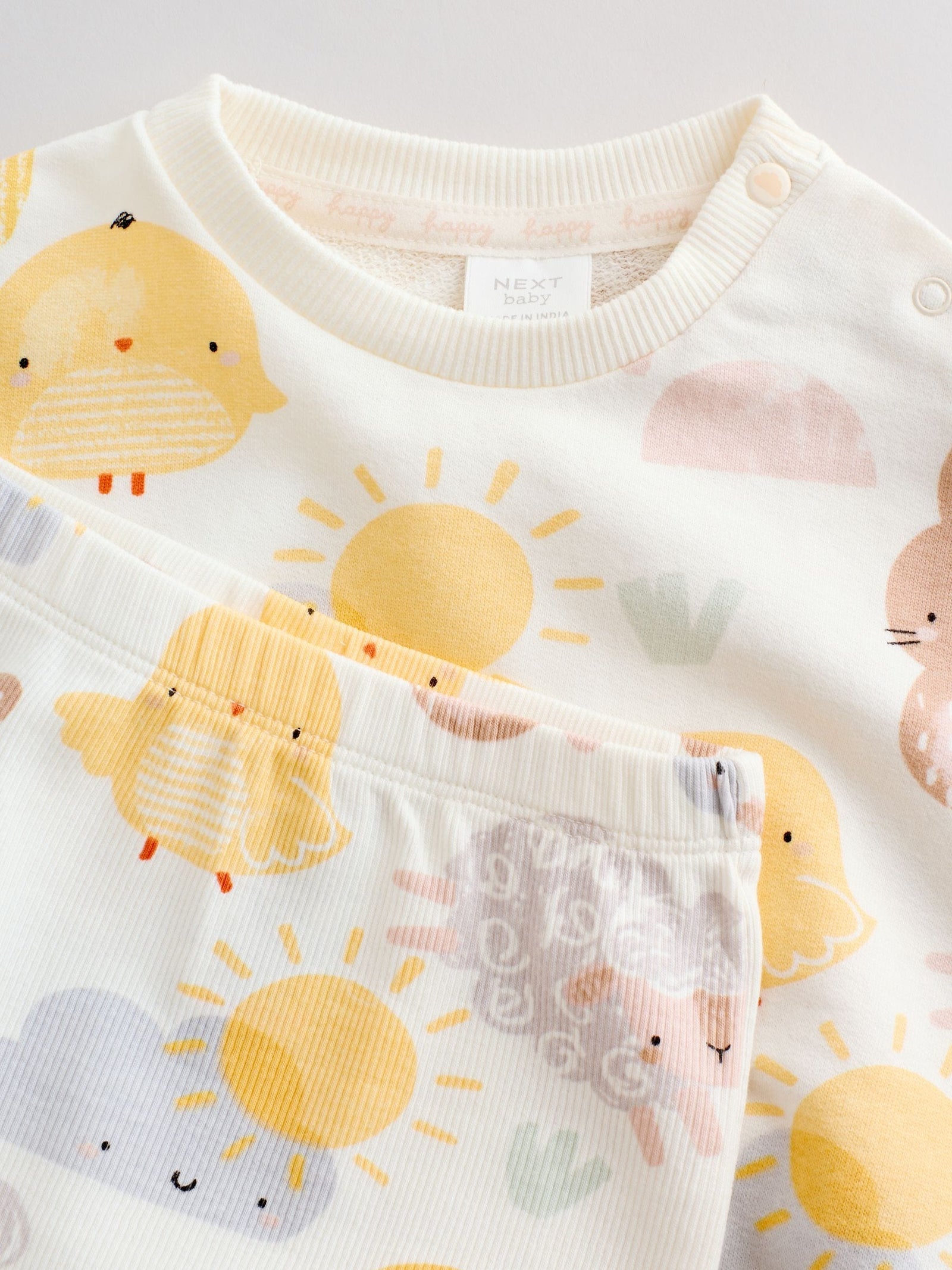 White Bunny Character Print Easter Sweat and Leggings Baby Set (0mths-2yrs)