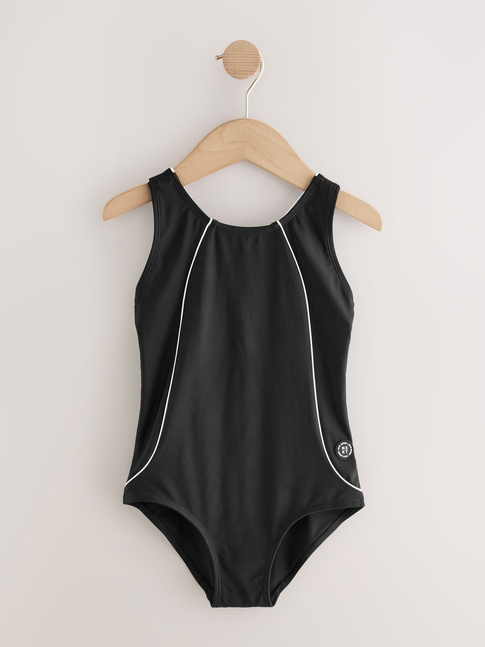 Black/White Racerback Swimsuit (3-16yrs)