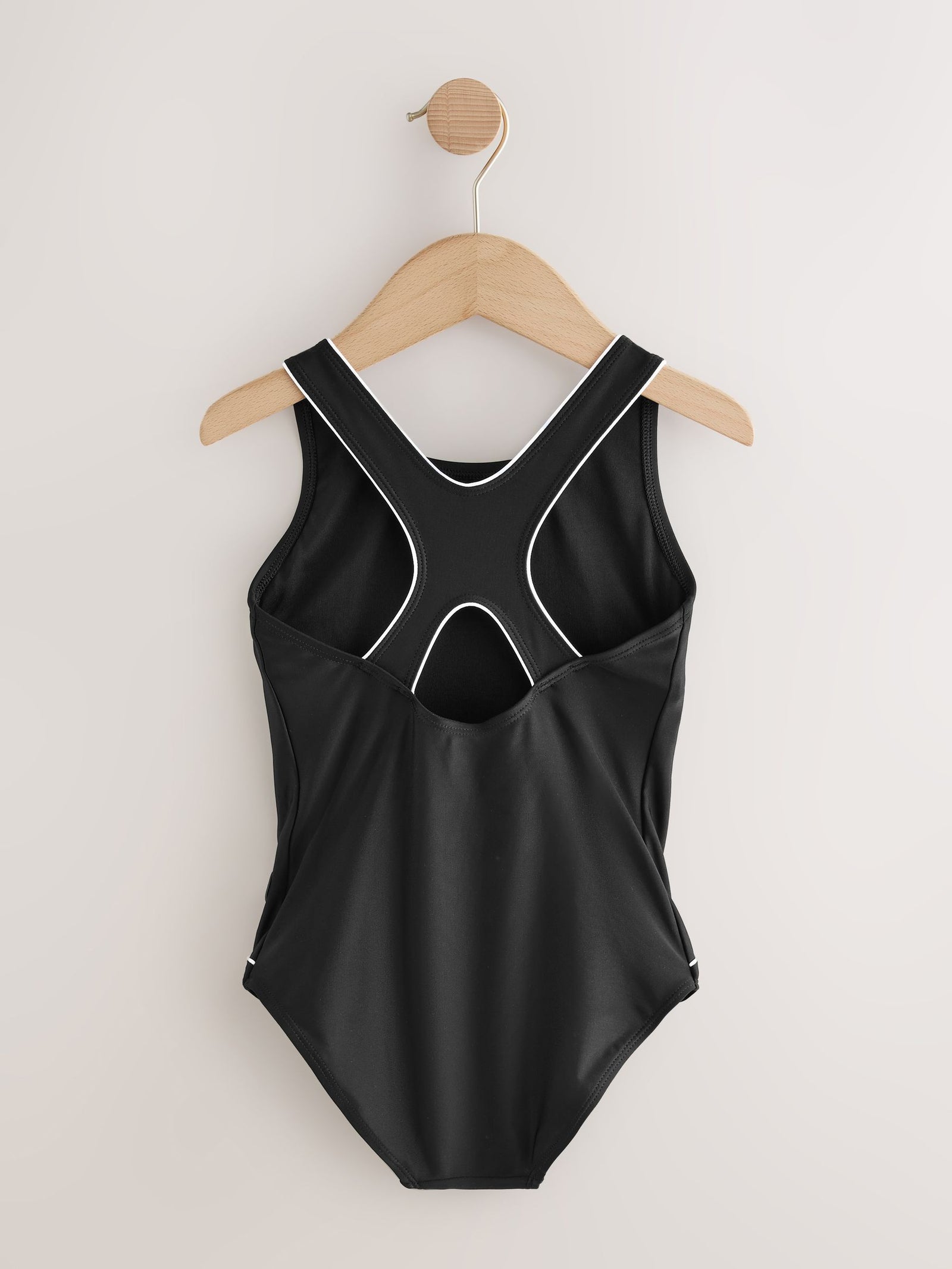 Black/White Racerback Swimsuit (3-16yrs)