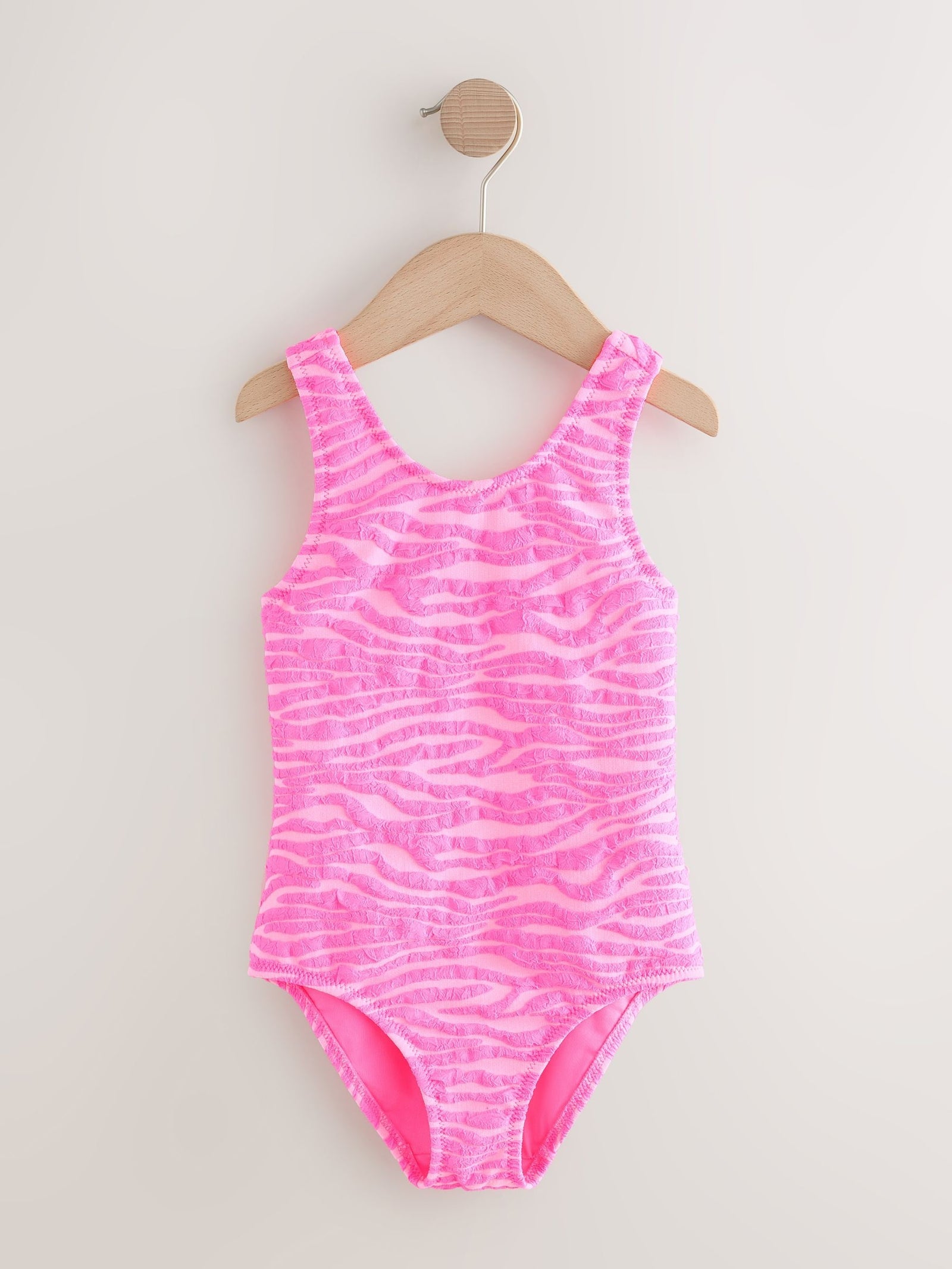 Pink Zebra Crinkle Swimsuit (3-16yrs)