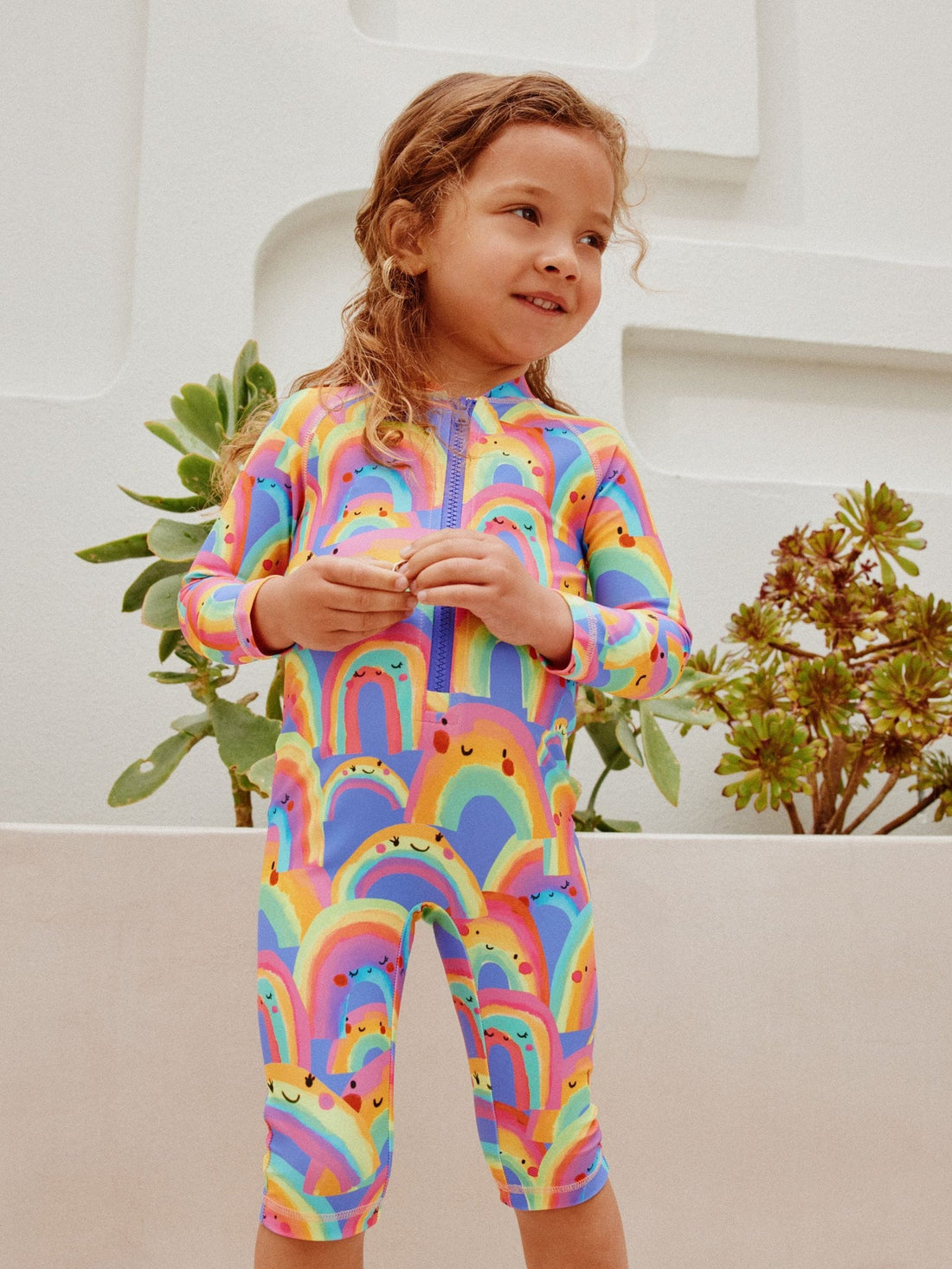 Purple Rainbow Long Leg Sunsafe Swimsuit (3mths-7yrs)