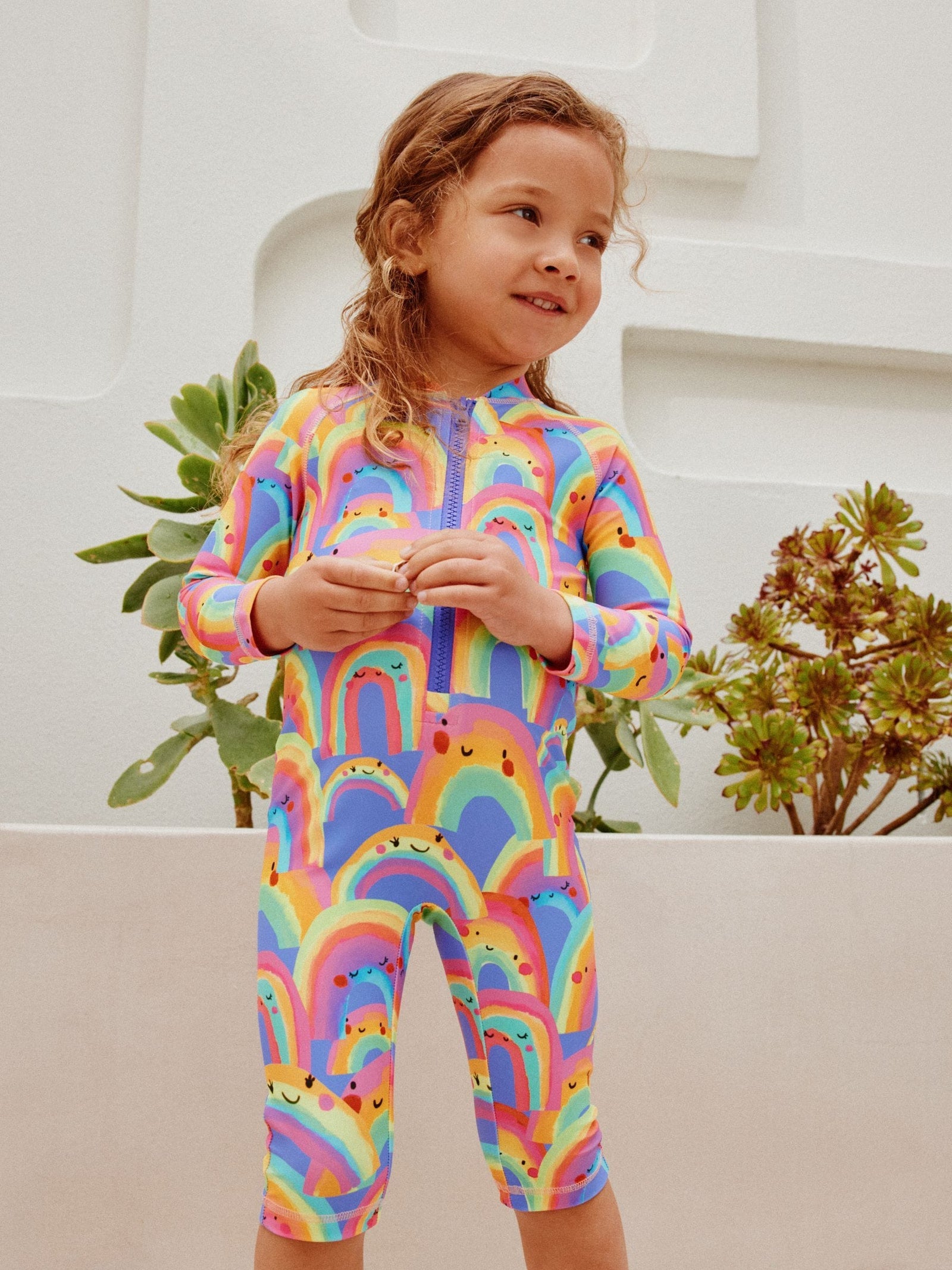 Purple Rainbow Long Leg Sunsafe Swimsuit (3mths-7yrs)