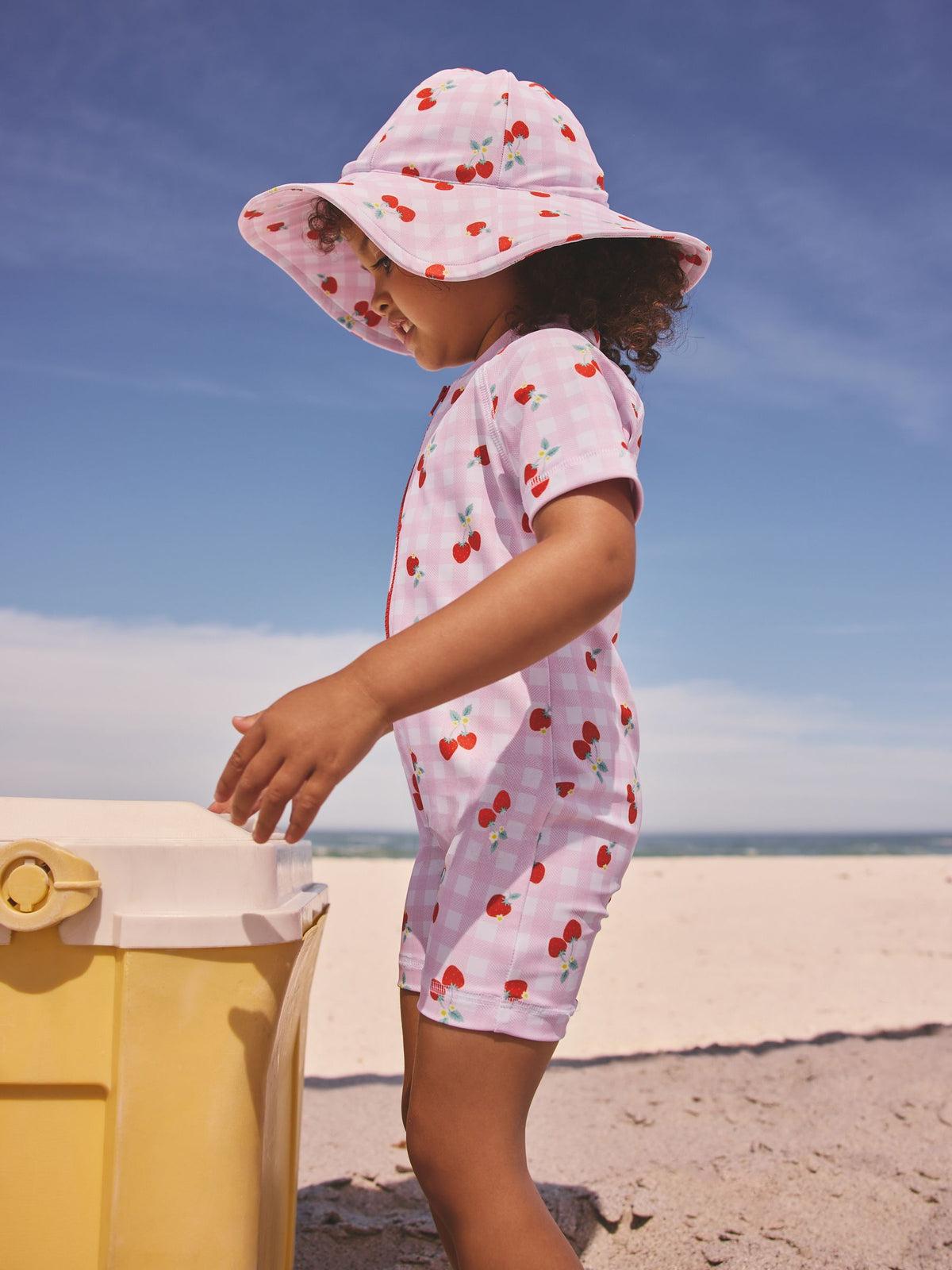 Pink Cherry Gingham Sunsafe Swimsuit (3mths-10yrs)
