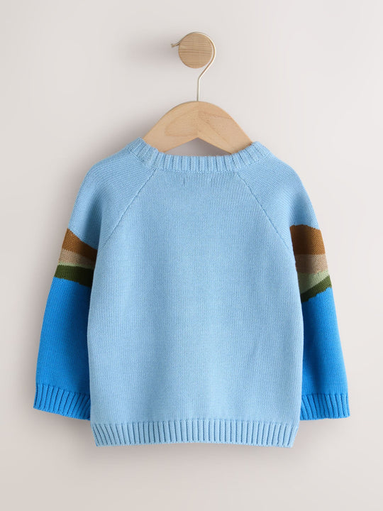 Blue Boat Knitted Crew Neck Jumper (3mths-7yrs)