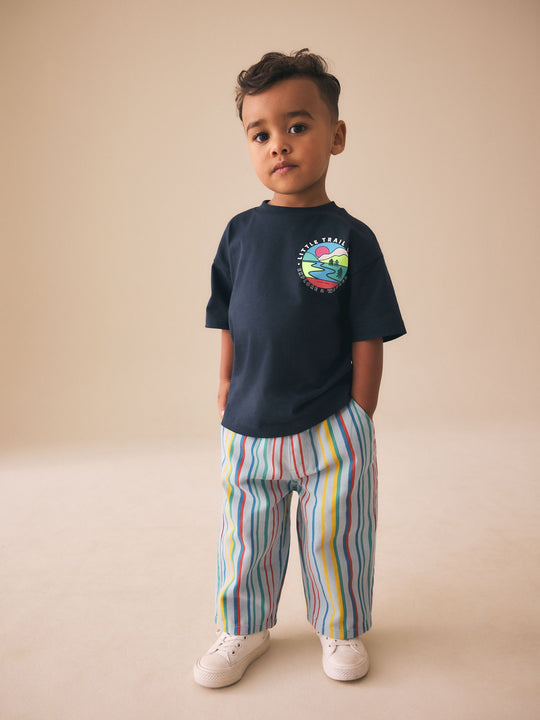 Multi Stripe Pull On Wide Trousers (3mths-7yrs)