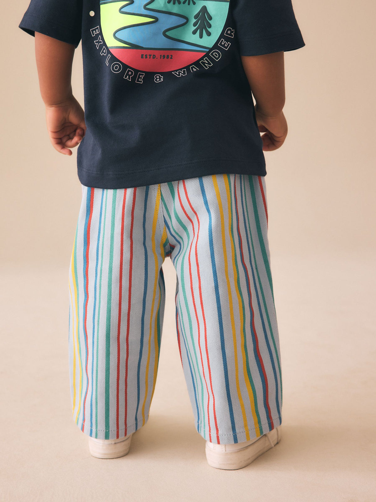 Multi Stripe Pull On Wide Trousers (3mths-7yrs)