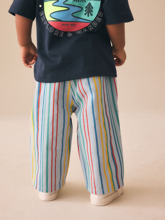 Multi Stripe Pull On Wide Trousers (3mths-7yrs)