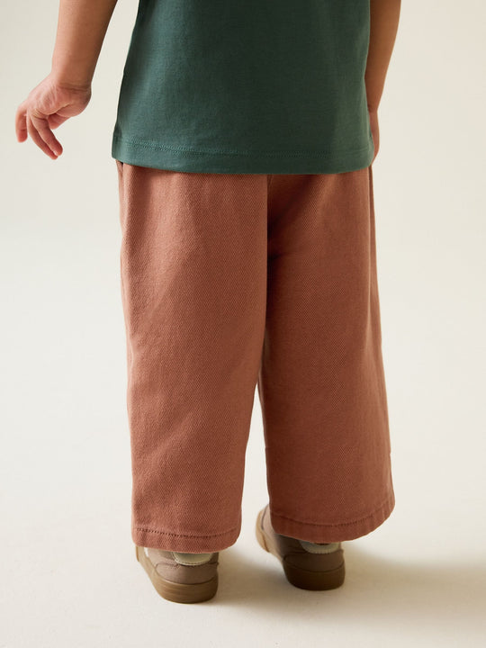 Rust Orange Pull On Wide Trousers (3mths-7yrs)