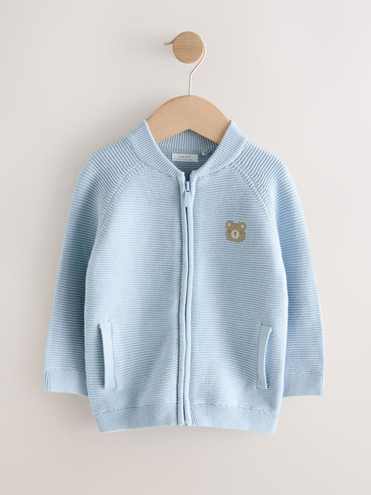 Light Blue Zip Through Cardigan (3mths-7yrs)