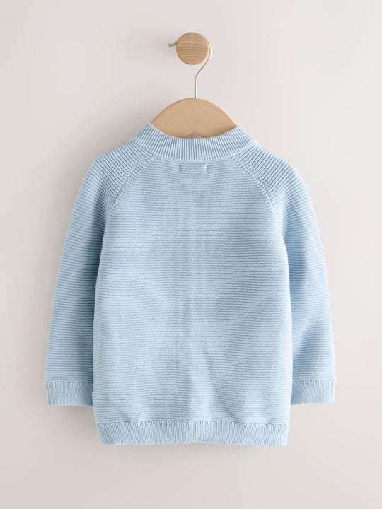 Light Blue Zip Through Cardigan (3mths-7yrs)