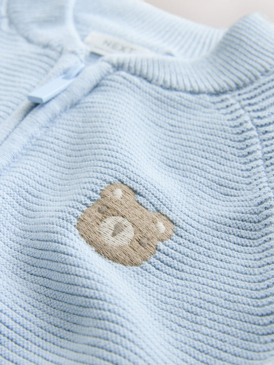 Light Blue Zip Through Cardigan (3mths-7yrs)