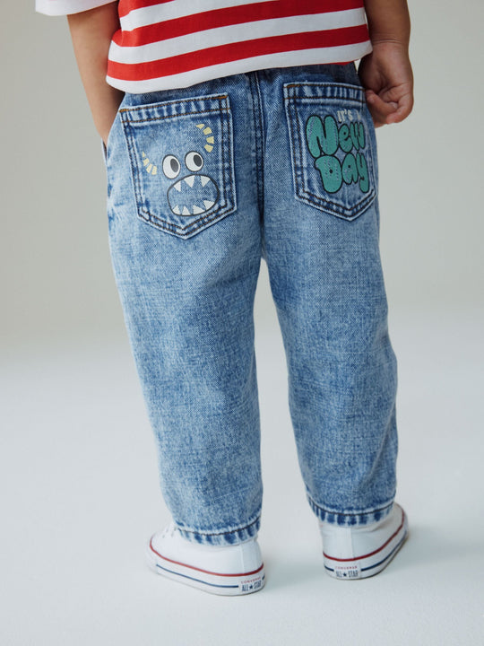 Mid Blue Denim Loose Fit Jeans (3mths-7yrs)