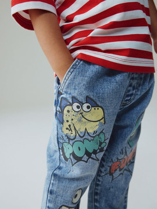 Mid Blue Denim Loose Fit Jeans (3mths-7yrs)