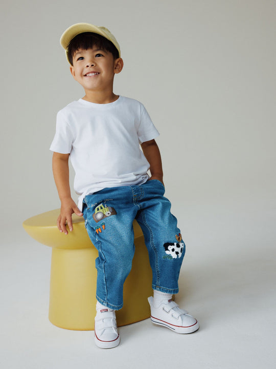 Mid Blue Farm Character Loose Fit Jeans (3mths-7yrs)