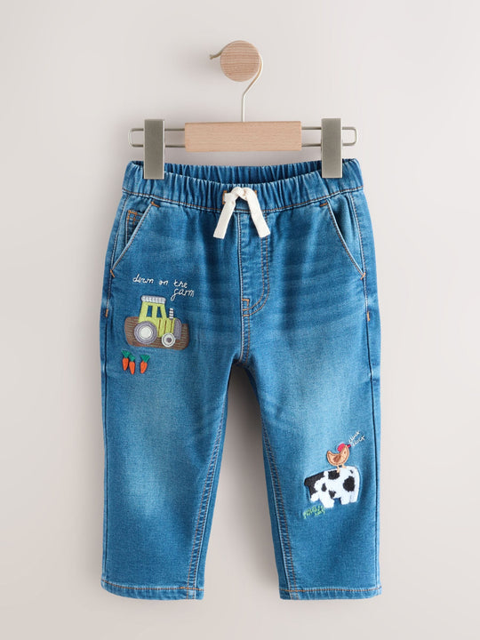 Mid Blue Farm Character Loose Fit Jeans (3mths-7yrs)