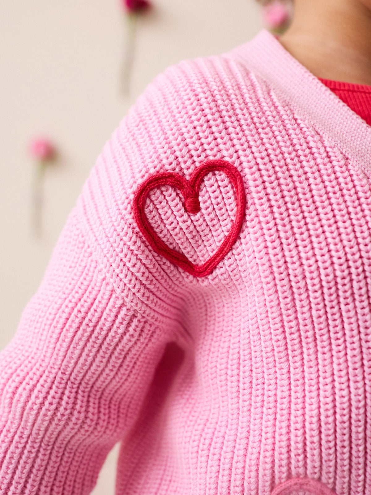 Pink LadyBug V-Neck Cardigan (3mths-7yrs)