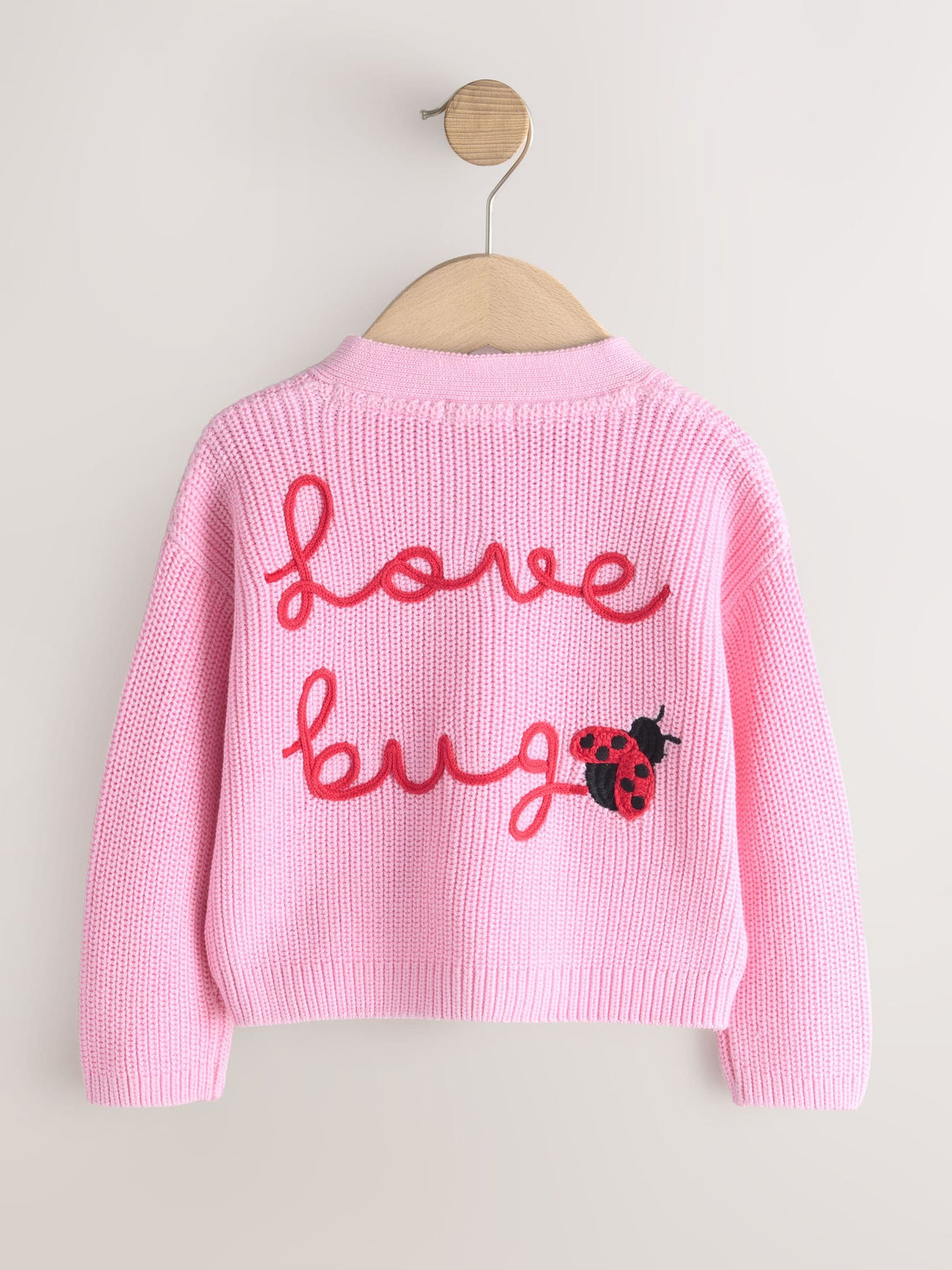 Pink LadyBug V-Neck Cardigan (3mths-7yrs)