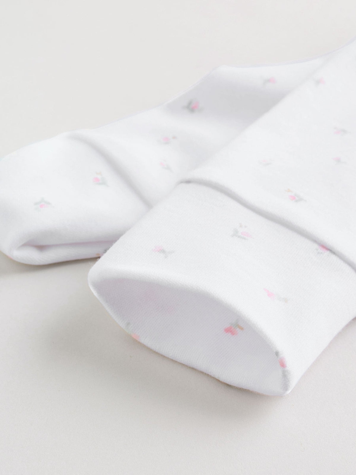 White/Pink Collar Baby Sleepsuits 3 Pack (0-2yrs)