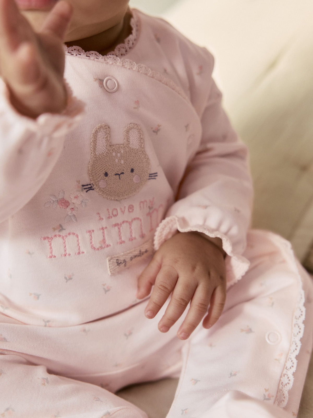 Pink Mummy Family Baby Sleepsuit (0-2yrs)