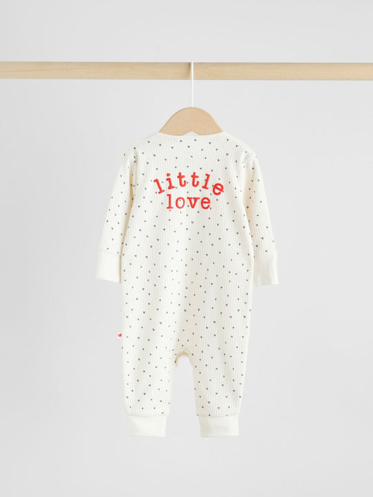 Red Heart Two Way Zip Baby Sleepsuits 3 Pack (0mths-3yrs)