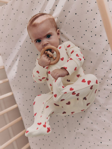 Red Heart Valentines Valentines Two Way Zip Baby Sleepsuit immediate