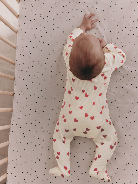 Red Heart Valentines Valentines Two Way Zip Baby Sleepsuit immediate
