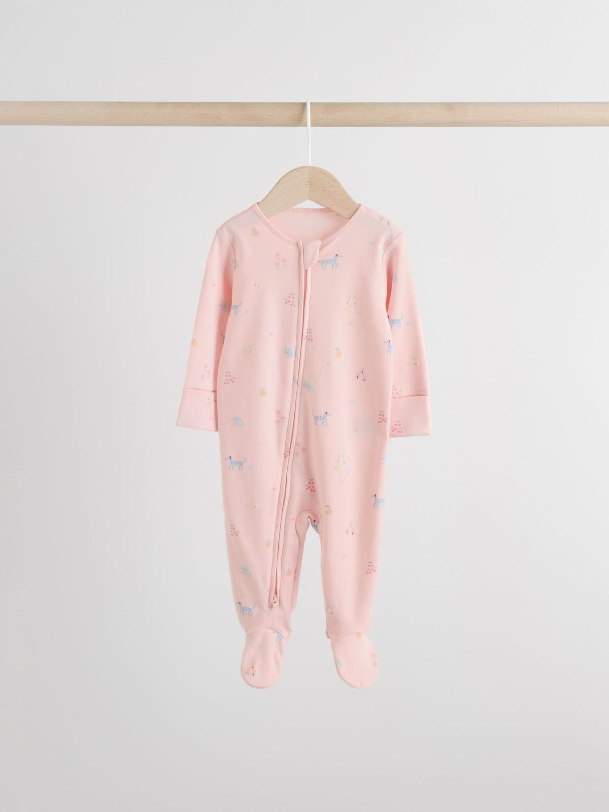 Multi Pastel Character Two Way Zip Baby Sleepsuits 5 Pack (0-2yrs)