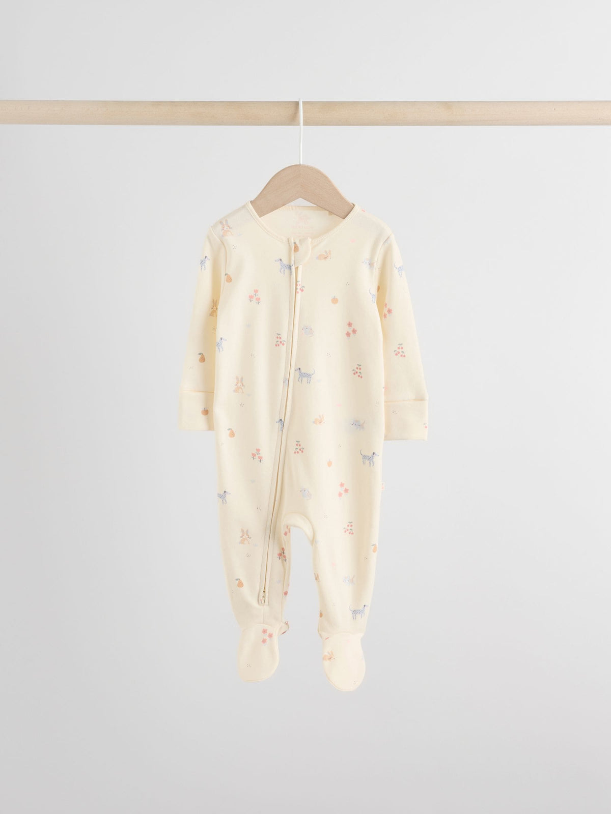 Multi Pastel Character Two Way Zip Baby Sleepsuits 5 Pack (0-2yrs)