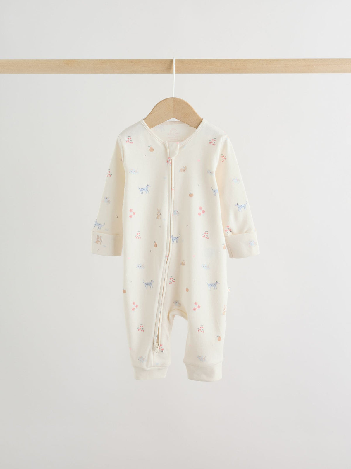 Multi Pastel Character 3 Pack Two Way Zip Baby Sleepsuit (0mths-3yrs)