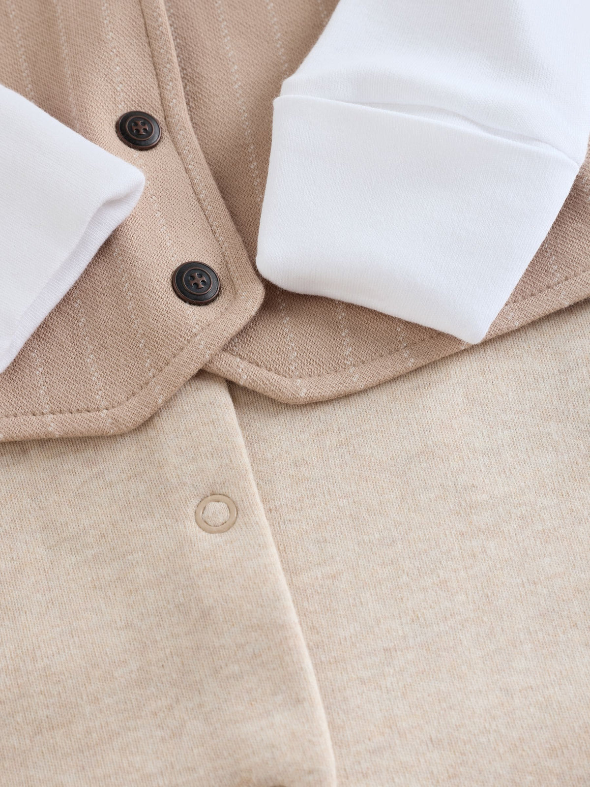 Neutral Smart Bow Tie Baby Sleepsuit (0mths-2yrs)
