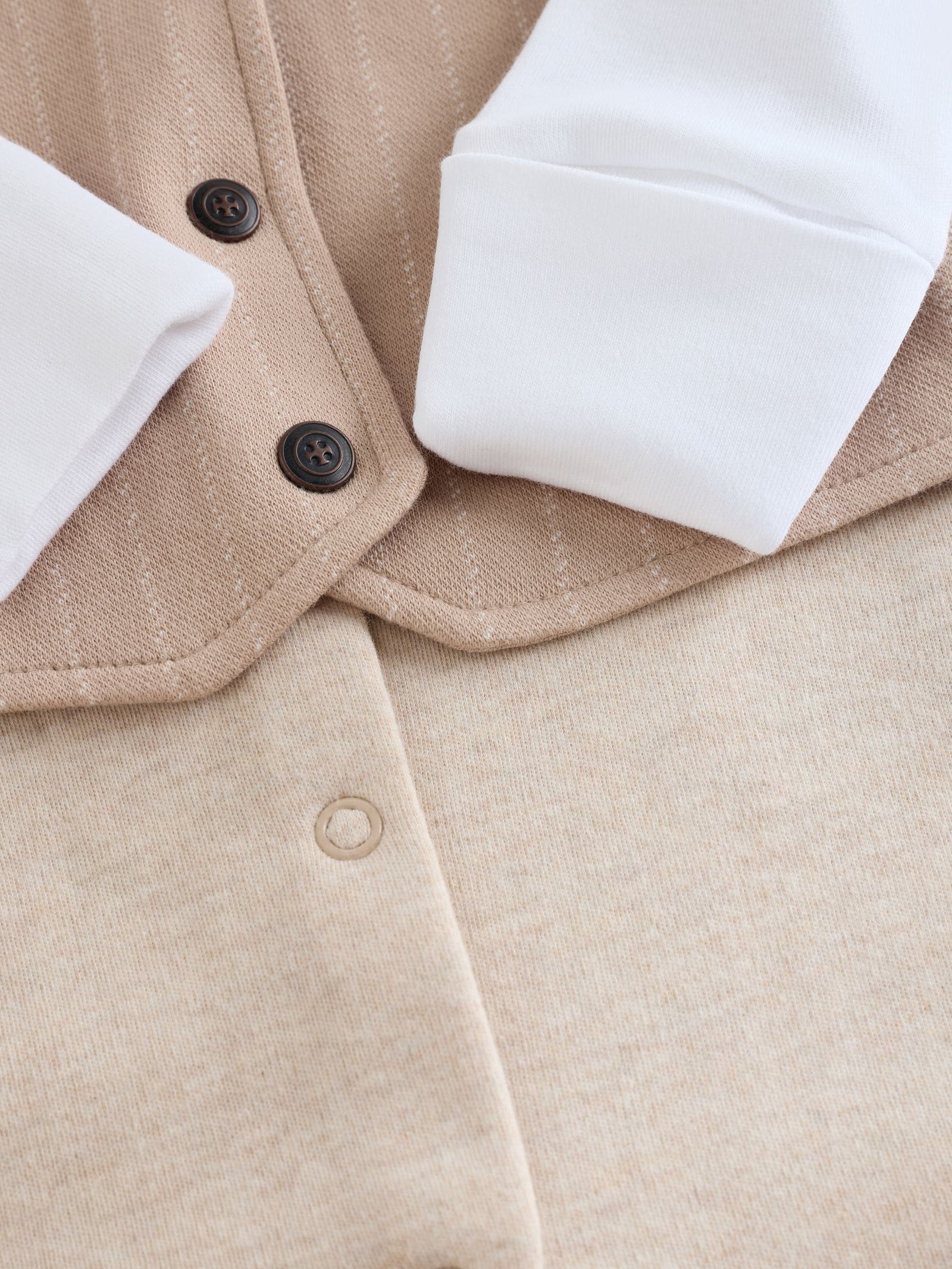 Neutral Smart Bow Tie Baby Sleepsuit (0mths-2yrs)