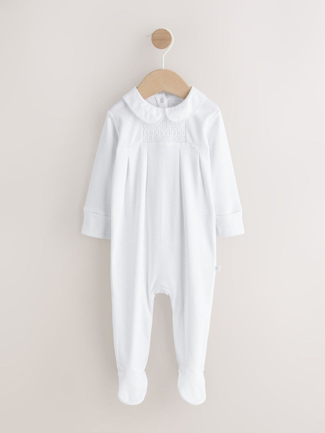 White Collar Baby Sleepsuit (0-2yrs)