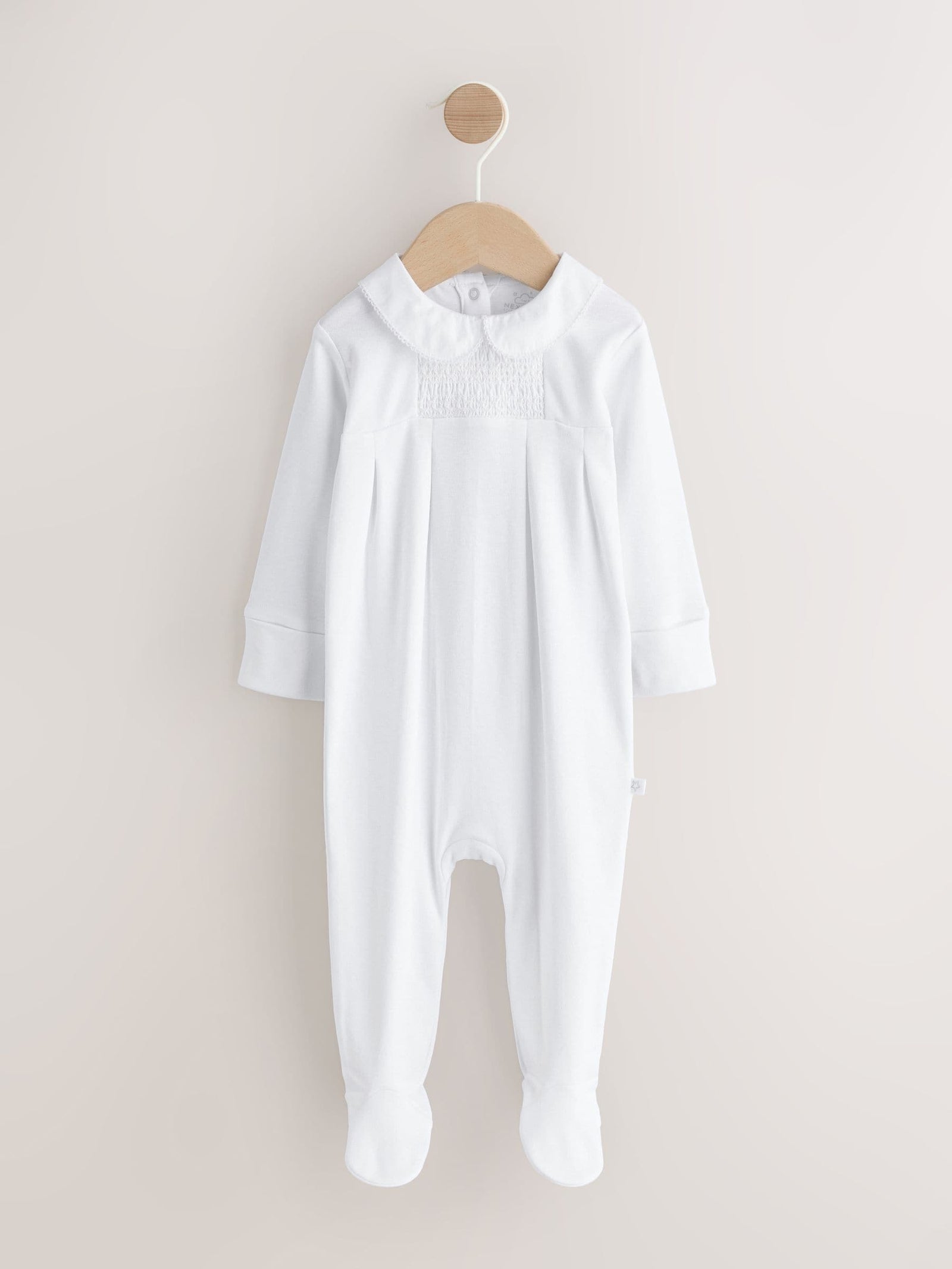 White Collar Baby Sleepsuit (0-2yrs)