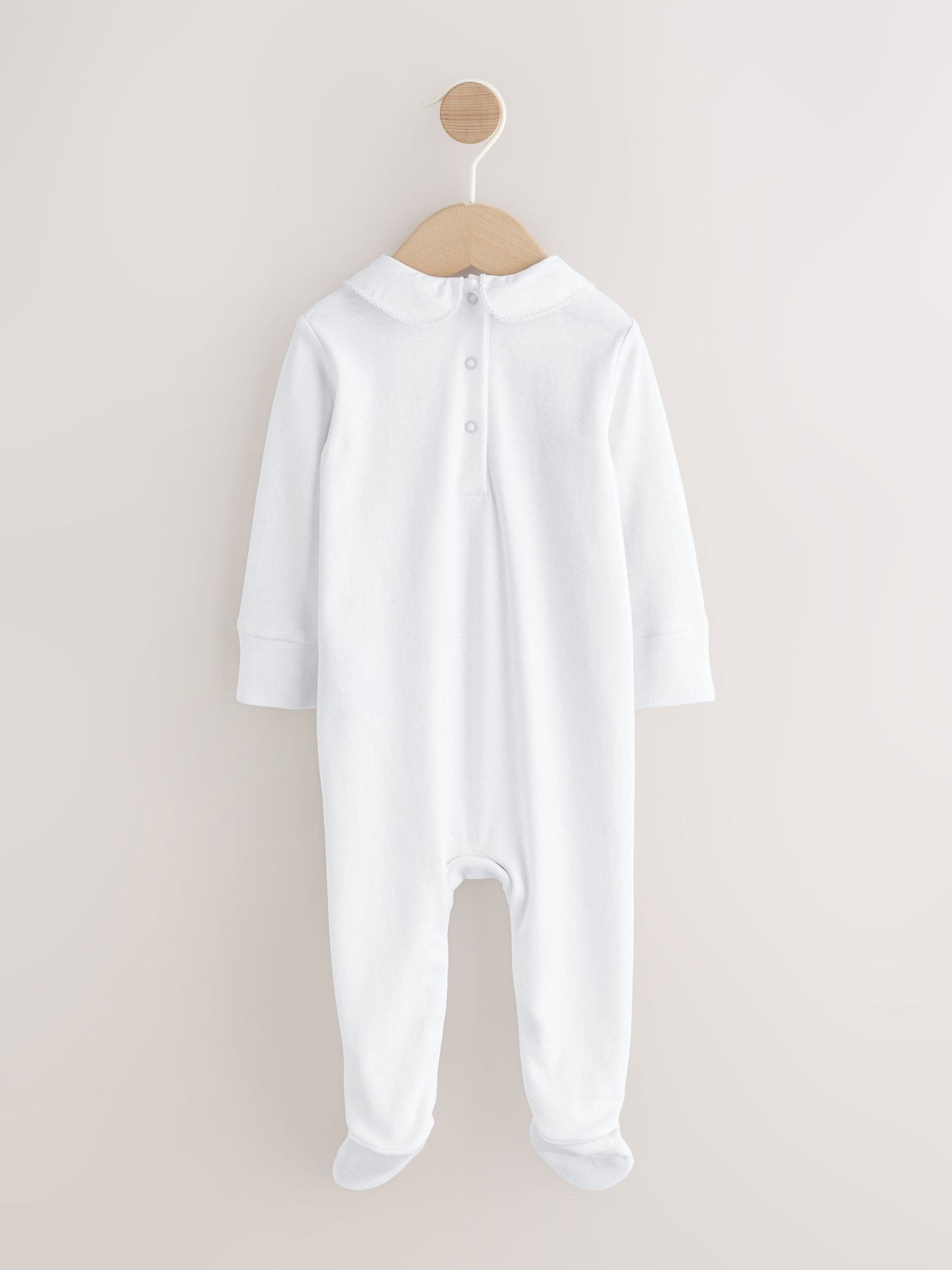 White Collar Baby Sleepsuit (0-2yrs)