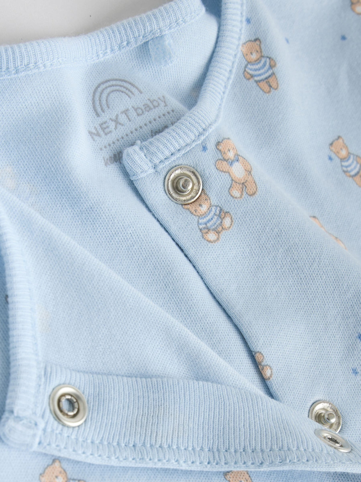 Blue 4 Pack Baby Bear Sleepsuit (0-2yrs)