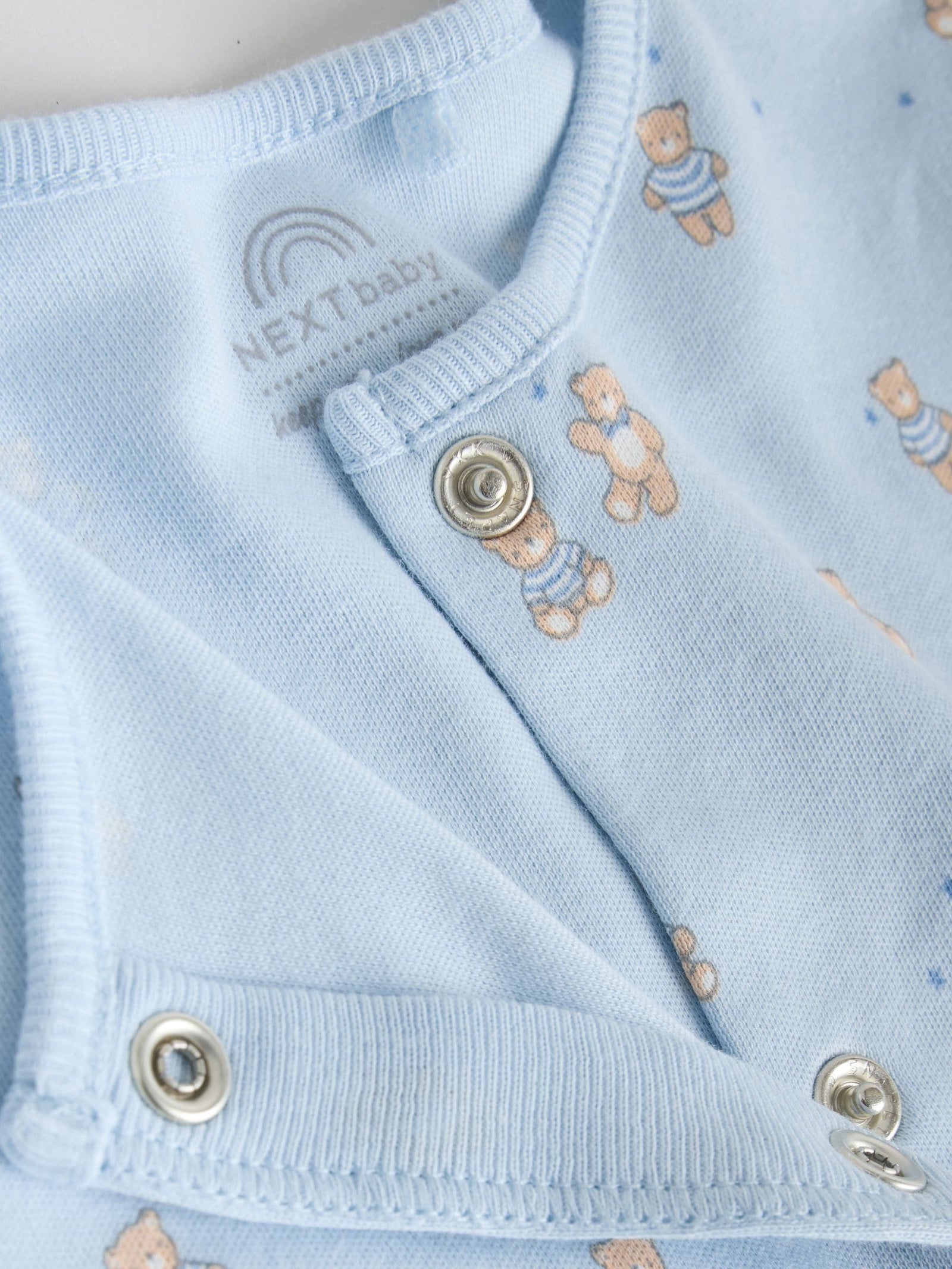 Blue 4 Pack Baby Bear Sleepsuit