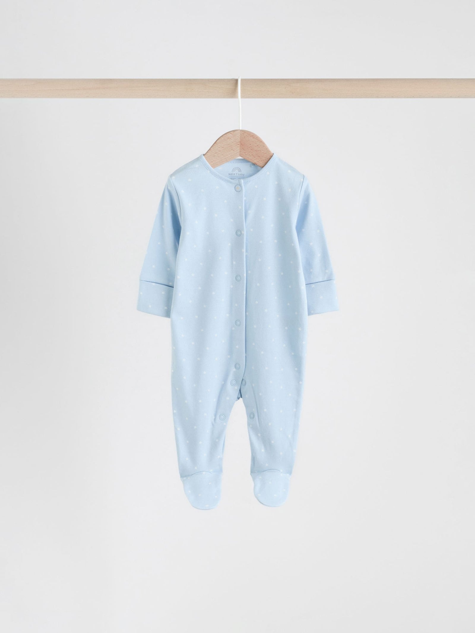 Blue 4 Pack Baby Bear Sleepsuit