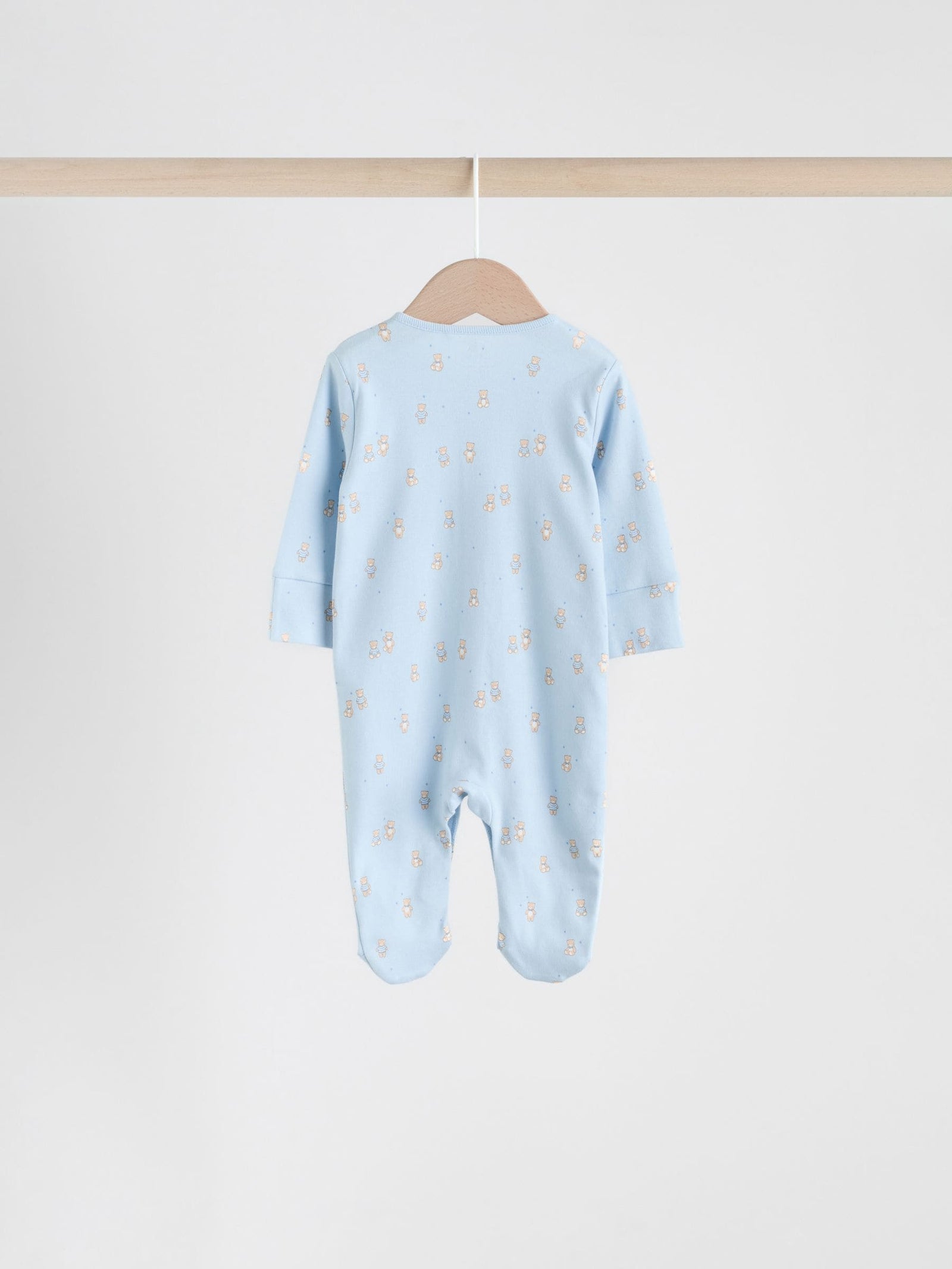 Blue 4 Pack Baby Bear Sleepsuit