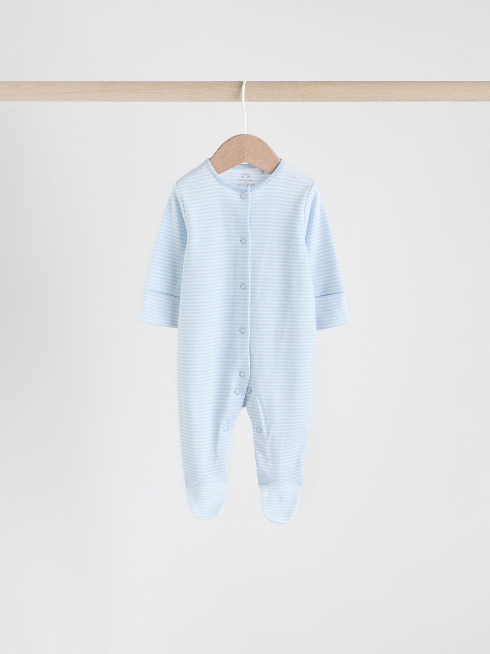 Blue 4 Pack Baby Bear Sleepsuit