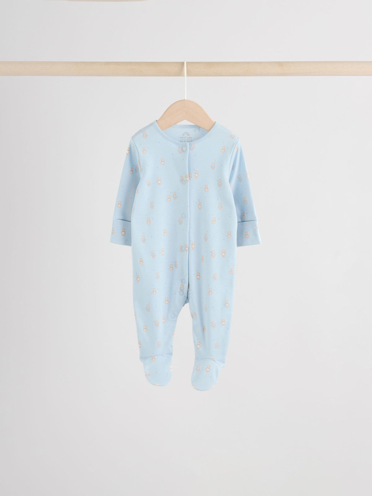 Blue 7 Pack Baby Bear Sleepsuit (0-2yrs)