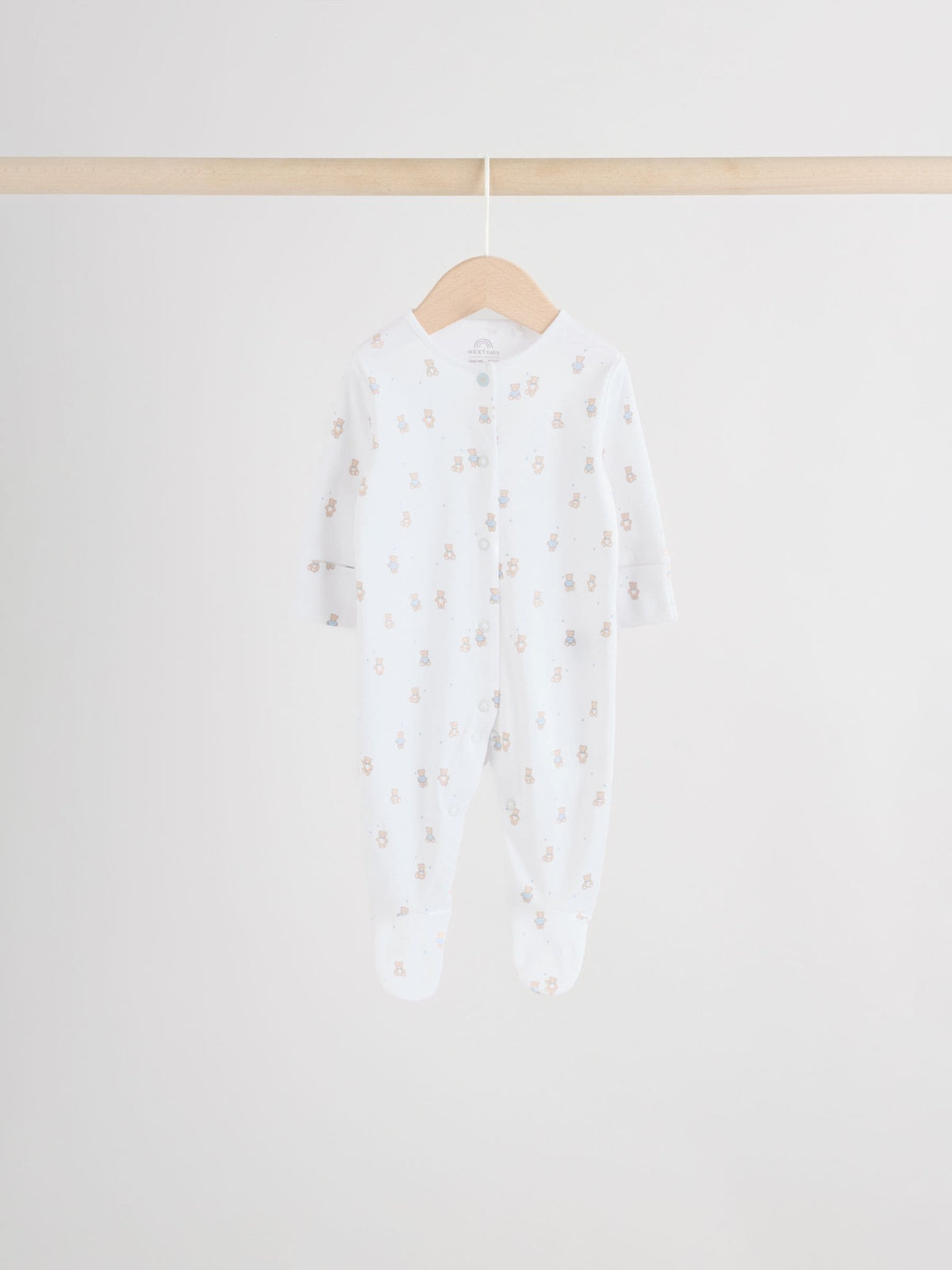 Blue 7 Pack Baby Bear Sleepsuit (0-2yrs)