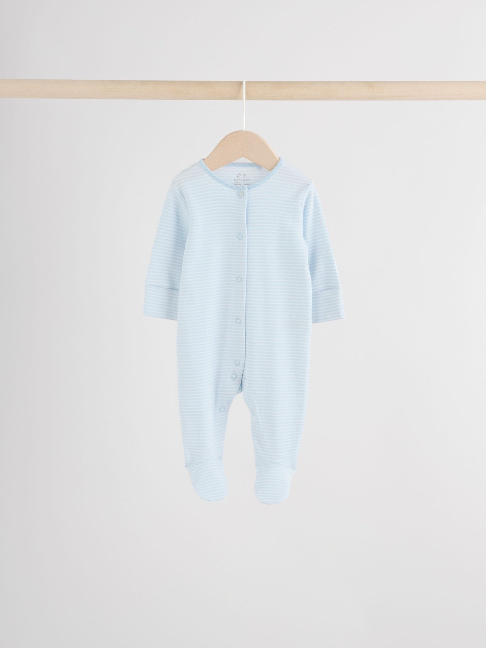 Blue 7 Pack Baby Bear Sleepsuit