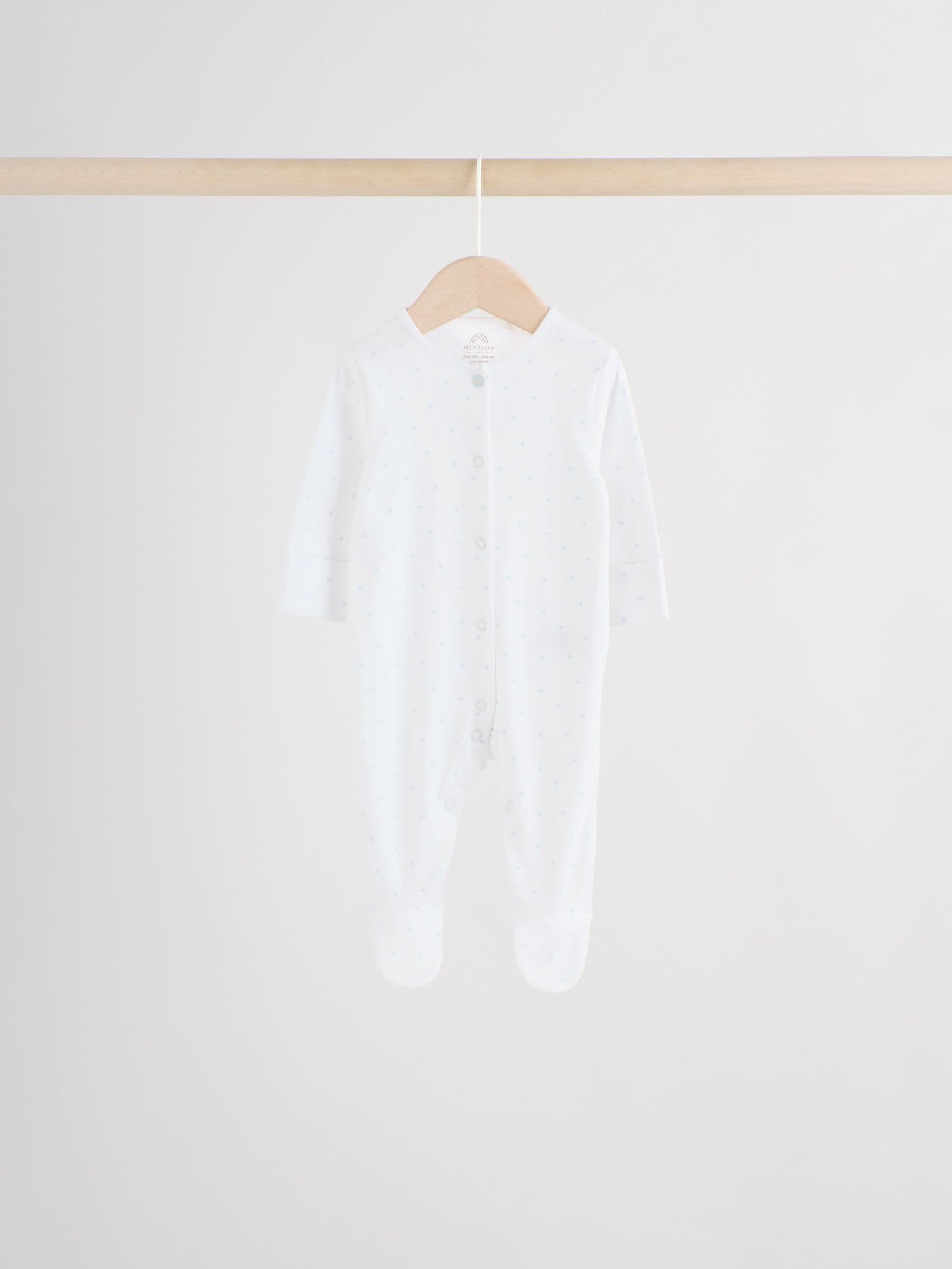 Blue 7 Pack Baby Bear Sleepsuit