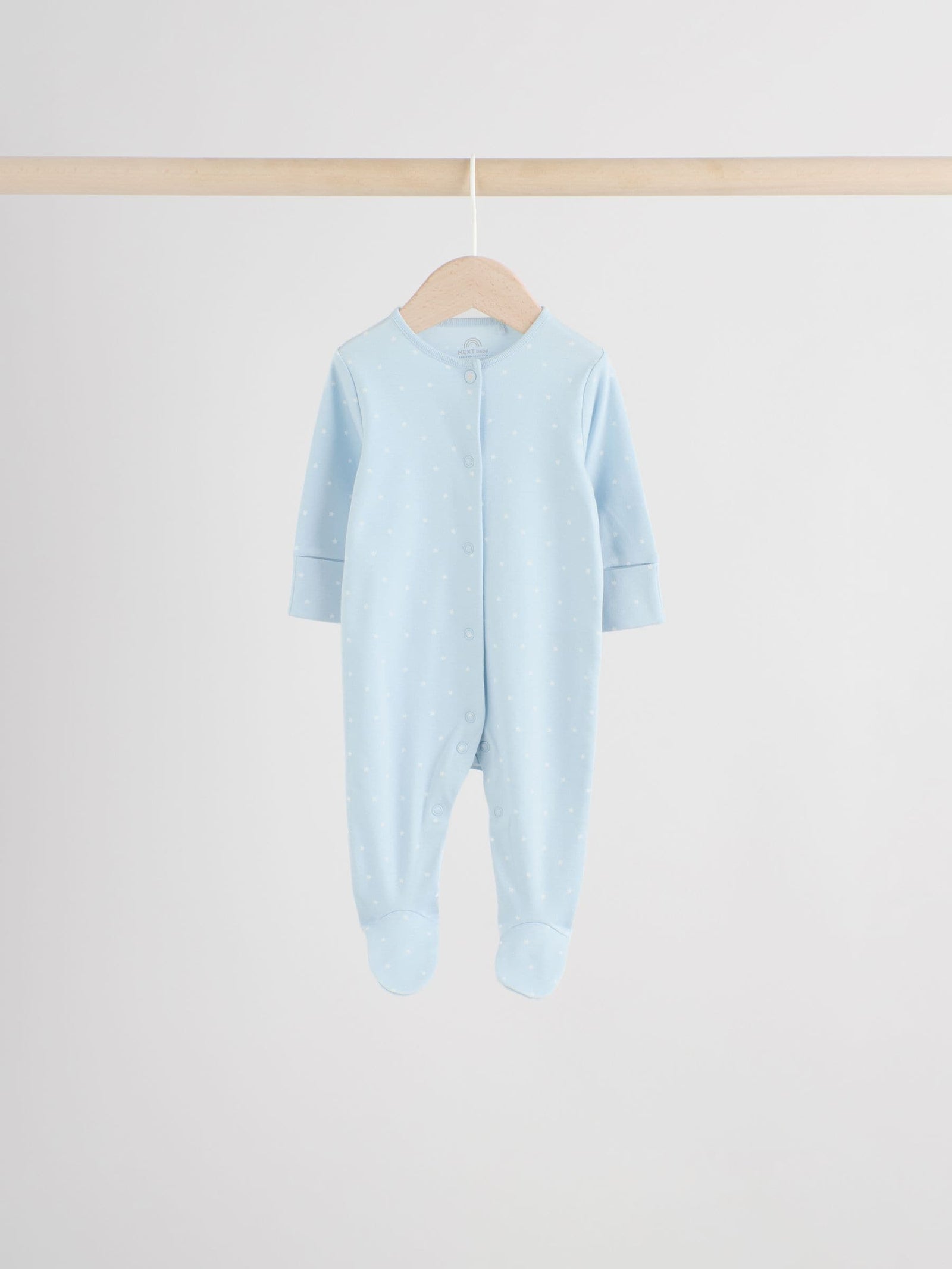Blue 7 Pack Baby Bear Sleepsuit
