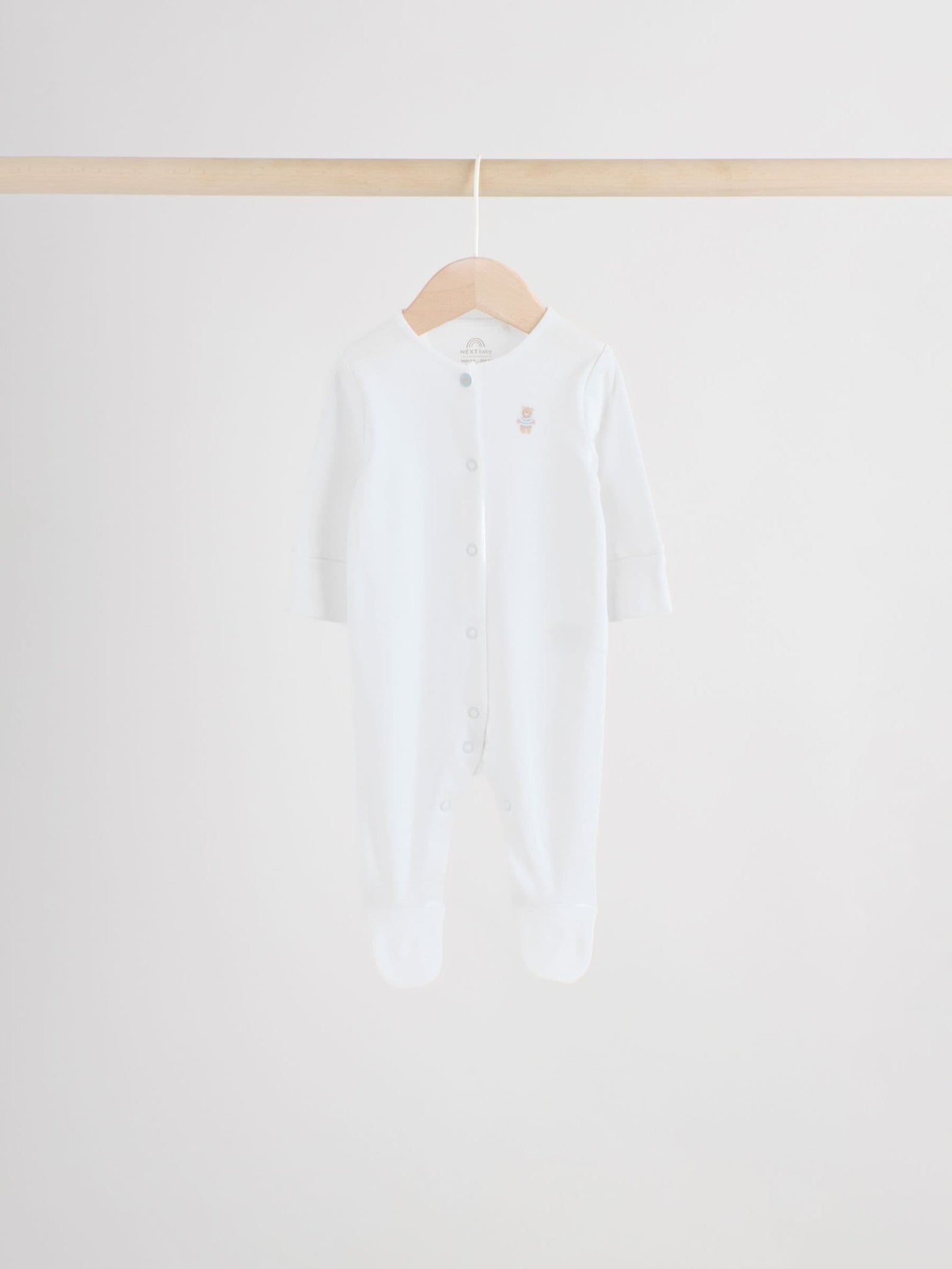 Blue 7 Pack Baby Bear Sleepsuit
