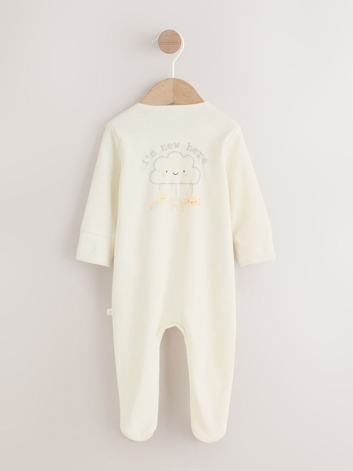 Neutral Im New Here Sleepsuit And Hat Set (0-9mths)