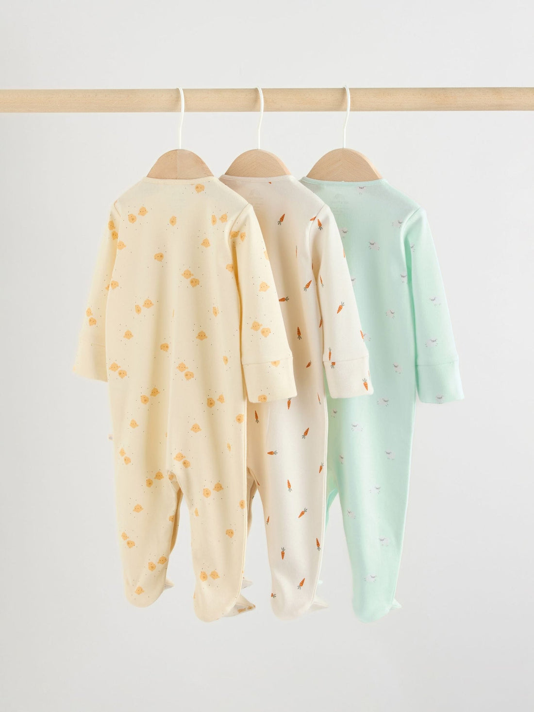 Yellow Spring Character 3 Pack Baby Sleepsuits (0mths-2yrs)