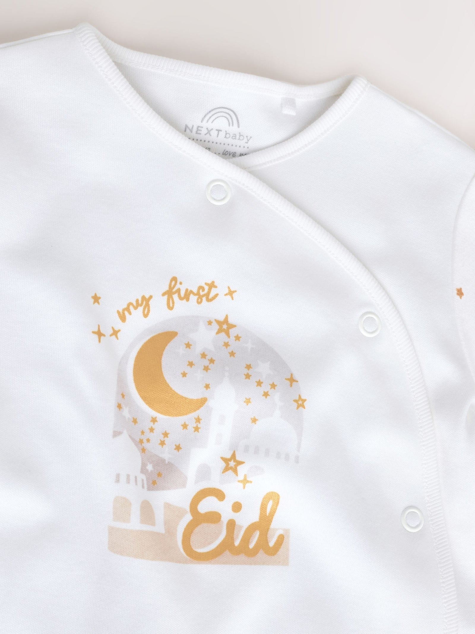 White My First EID Baby Sleepsuit (0mths-2yrs)