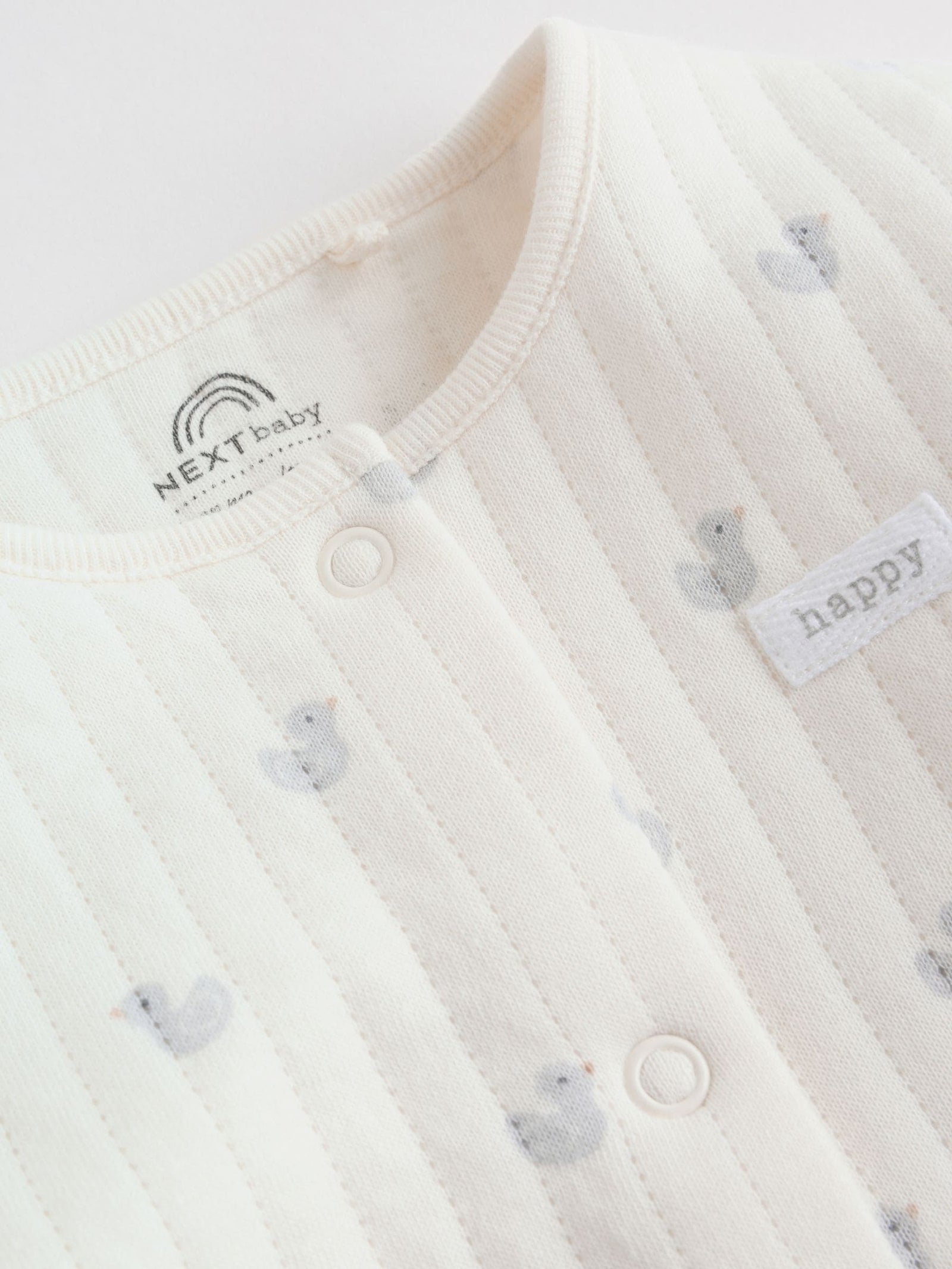 Grey Baby Quilted Sleepsuits 2 Pack