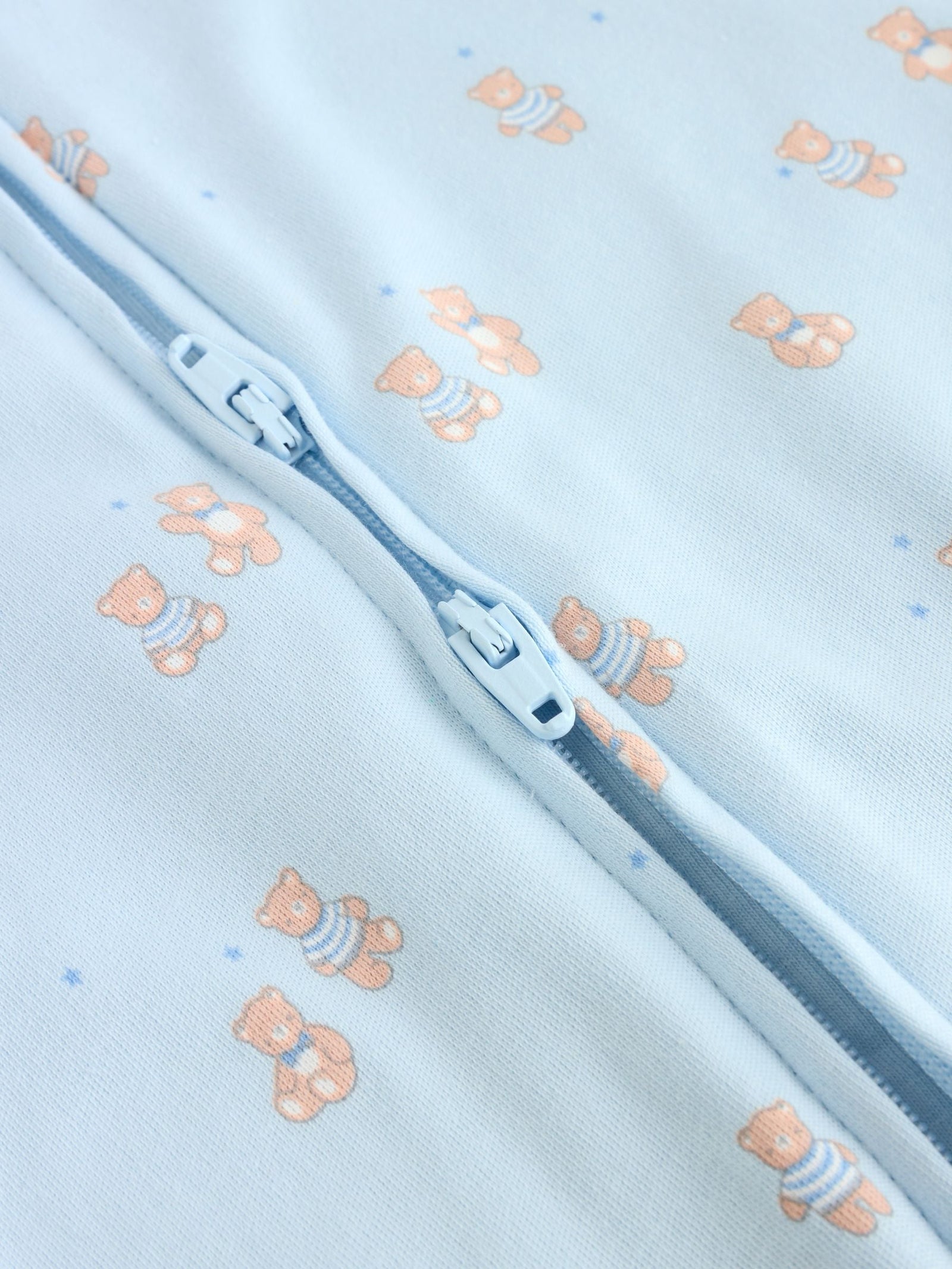 Blue Two Way Zip Baby Rompers 3 Pack (0mths-3yrs)